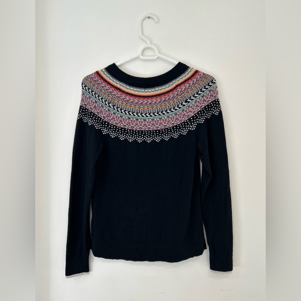 A New Day Black Multicolored Fair Isle Sweater Womans Small